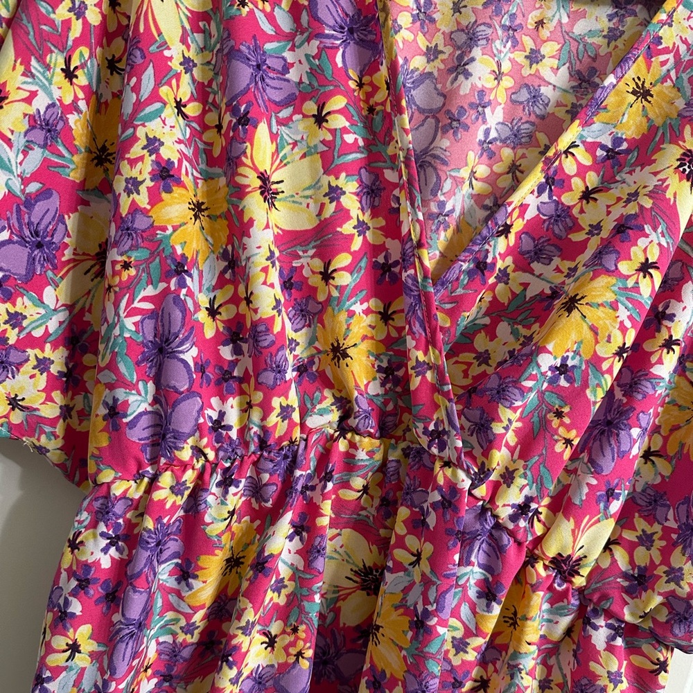 SHEIN Floral Pink and Yellow Dress - Picture 2 of 3